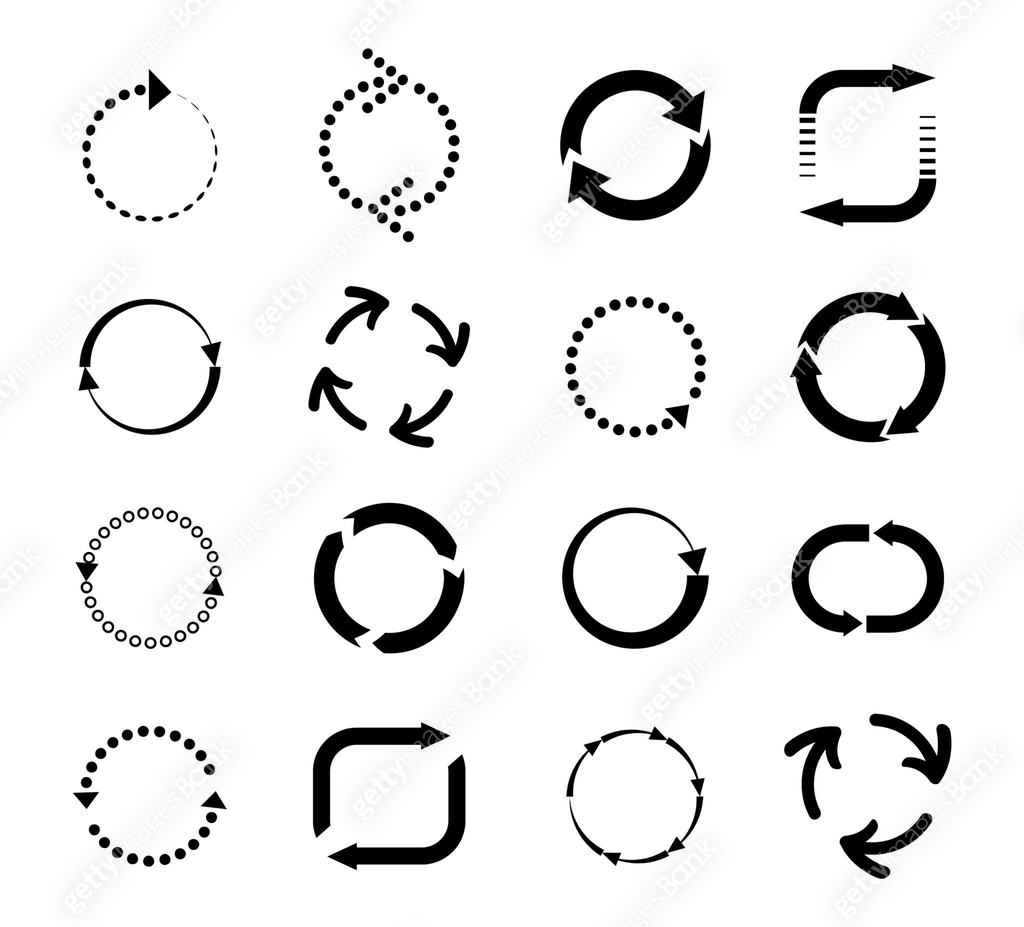 Reloading Round Icon Reload arrows circle. Refresh reload round icon vector set. Modern ...