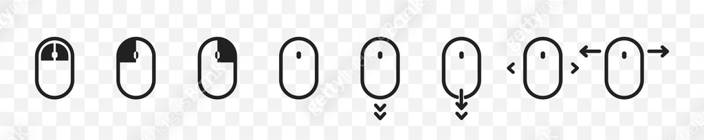 Set of computer mouse icon. Scrolling mouse icons. Cursor symbol ...