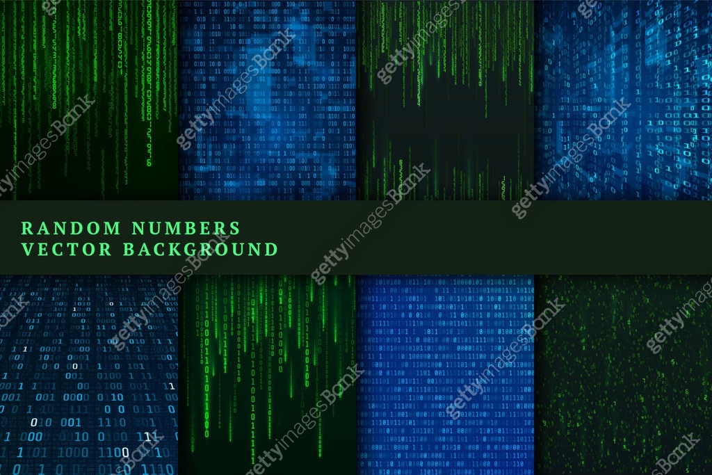 Binary code background set. Random numbers stream. Digital data coding ...