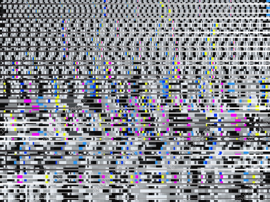 Glitch background. Computer screen error. Digital pixel noise abstract ...