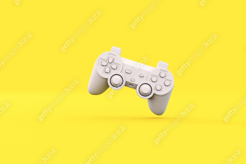 3d rendering yellow video game controller on white background 이미지 ...