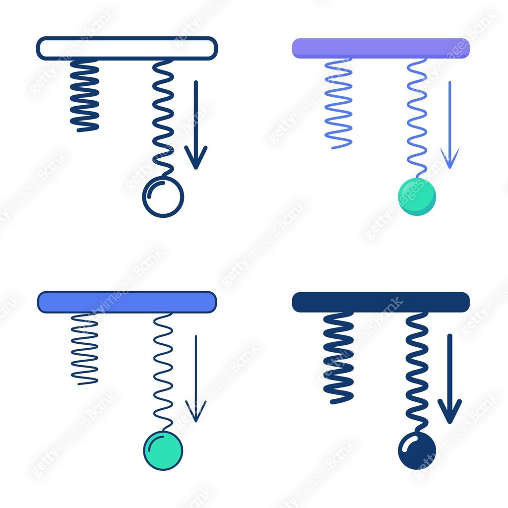 Elastic force icon set in flat and line style 이미지 (1413267773) 일러스트, 무료 ...