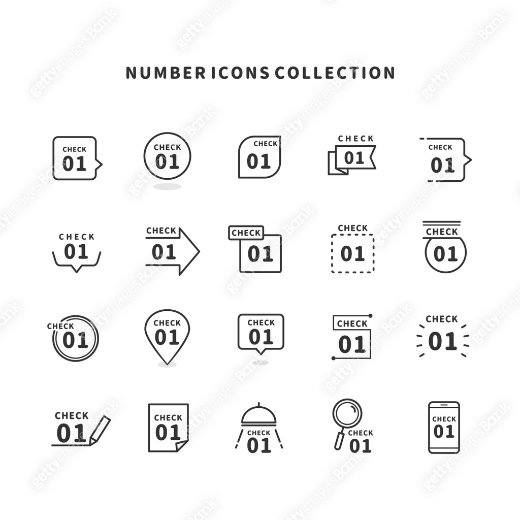 Variation set of number icons. 이미지 (1415375823) 일러스트, 무료 일러스트 - 게티이미지뱅크