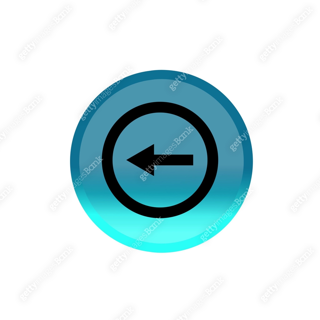 Arrow back button icon. blue round button. Editable stroke. Simple ...