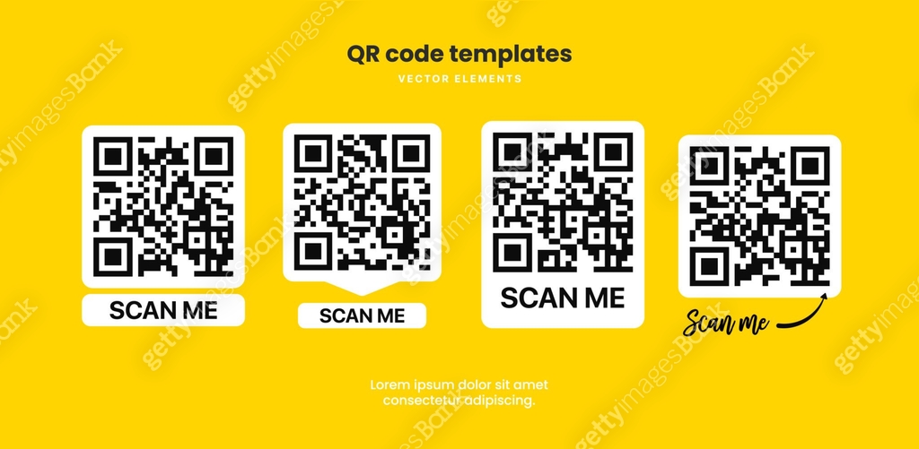Scan QR code icon symbol sign. Digital scanning qr code template. QR ...