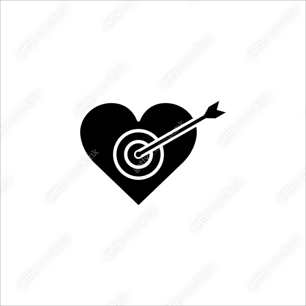 Target Icon Heart Target icon with heart. simple design editable. Design template vector ...