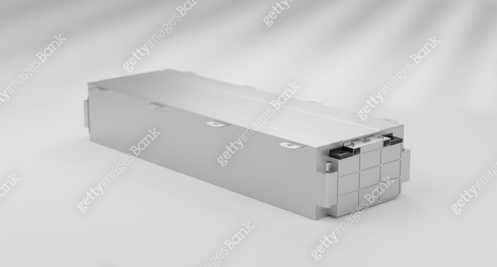 Electric vehicle lithium ion rechargeable battery module inside metal ...