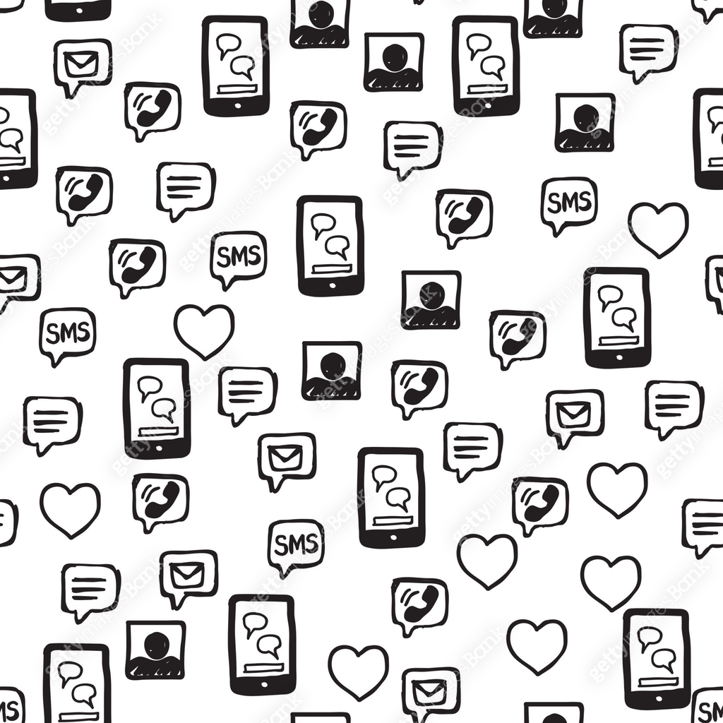 Sms Patterns Smart Phone Love SMS and Communications Seamless Pattern ์ด๋ฏธ์ง ...