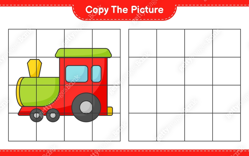 Train Grid Paper Copy the picture, copy the picture of Train using grid lines ...