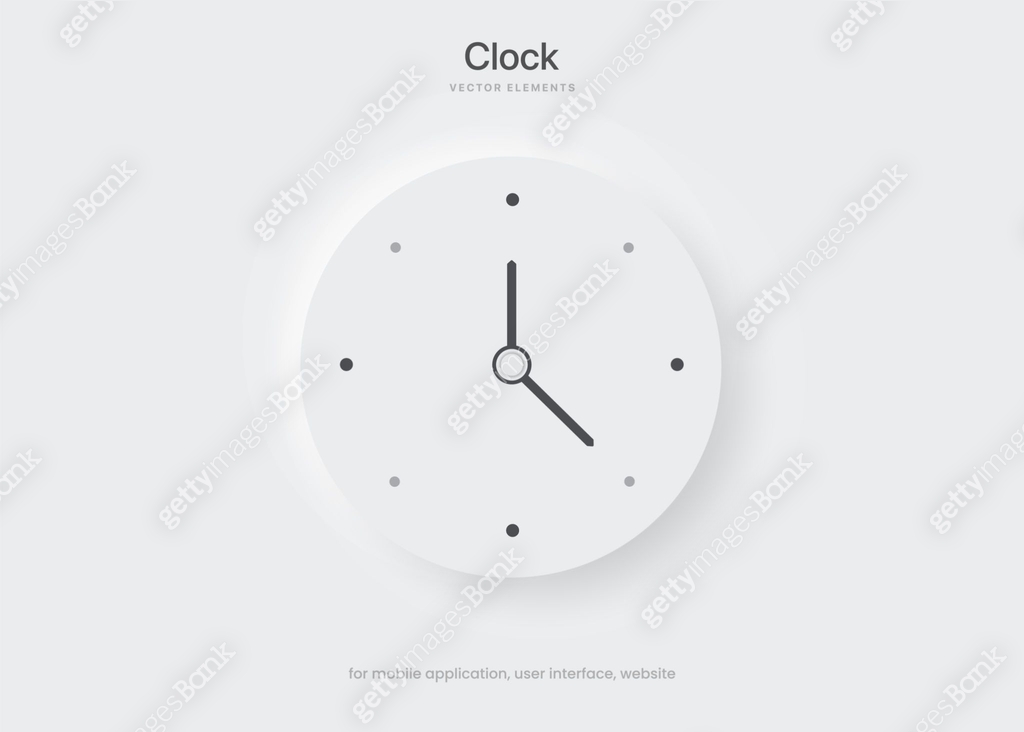 3d time and clock symbol. Date, time, era, duration, period, span, hour ...