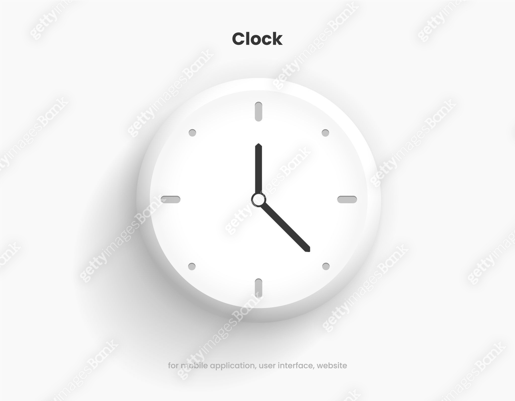 3d time and clock symbol. Date, time, era, duration, period, span, hour ...