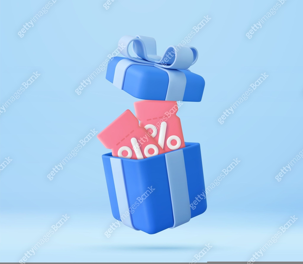 Present Box Program 3D open gift box surprise, earn point concept, loyalty program and get ...