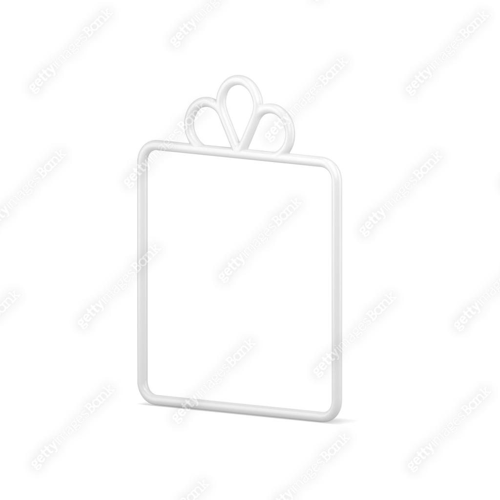 Tenderness white isometric rectangle gift box with festive bow cute ...