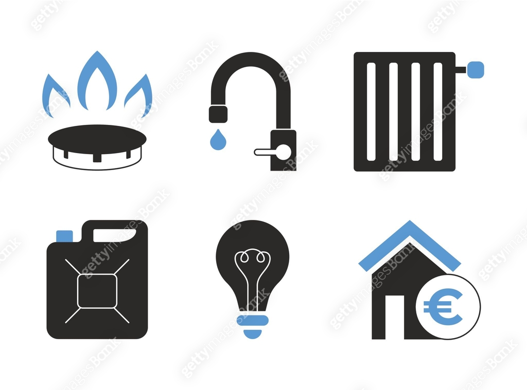 A set of icons of utility payments and basic energy resources. 이미지 ...