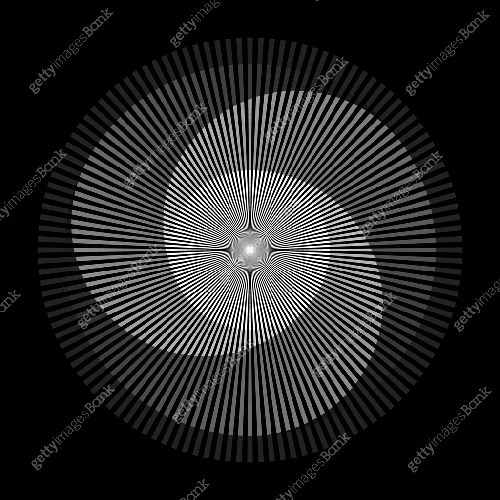 Abstract circle with lines as a spiral or propeller. One white color ...