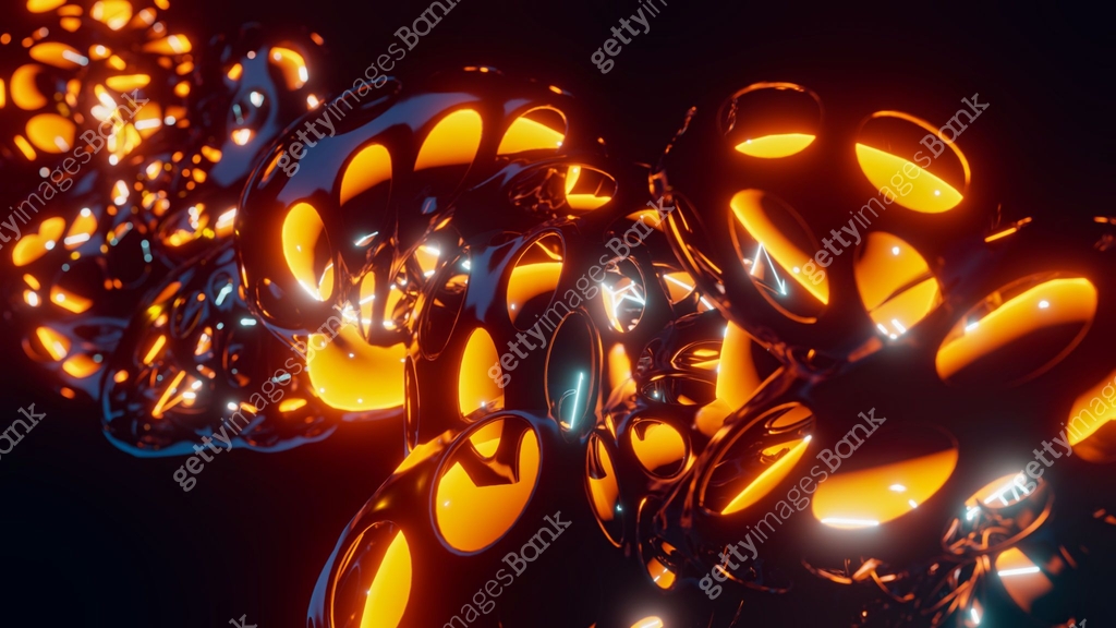 Liquid Changing Shape Glowing liquid changing shape. 3D rendering illustration 이미지 ...