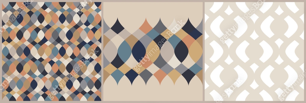 Modern Style Patterns Set Set of seamless geometric abstract patterns. Simple shapes, modern ...