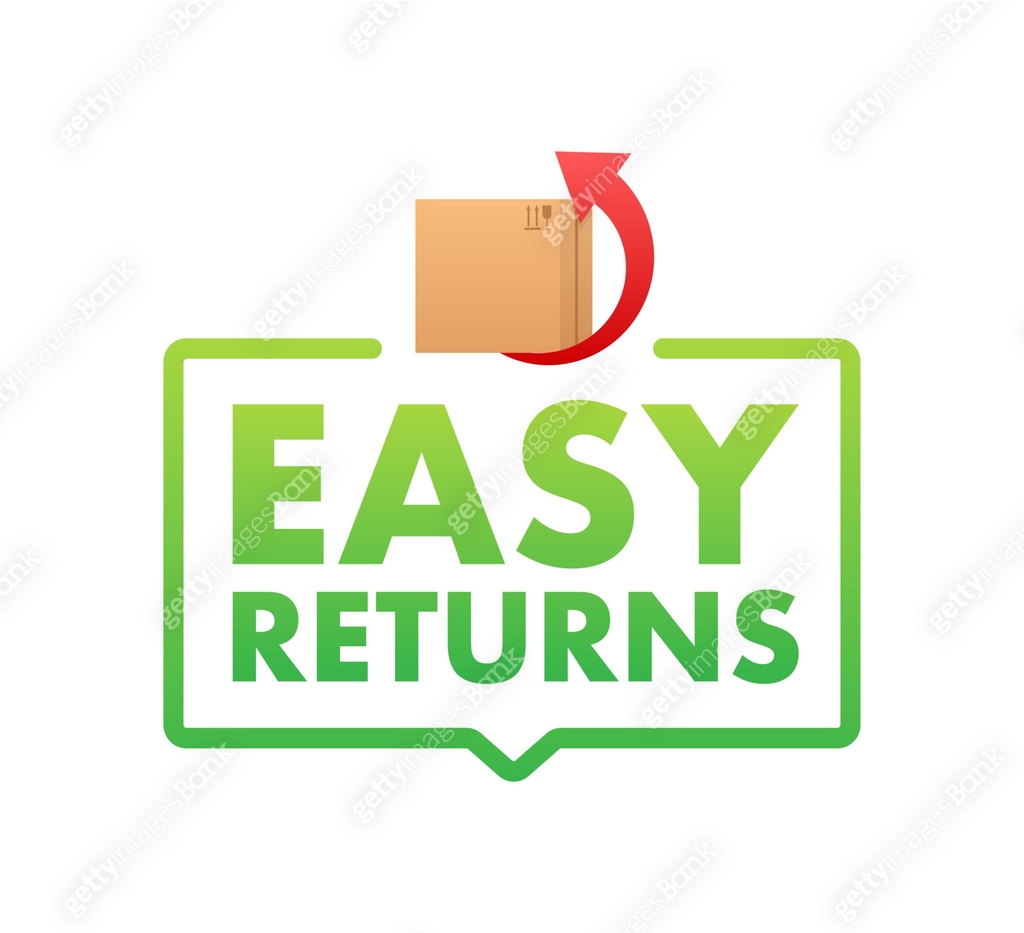 Returns Label Sign Easy Returns sign, label. Delivery service. Vector stock illustration ...