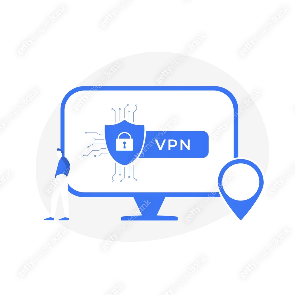 VPN - Virtual Private Network software for computers concept. Privacy ...