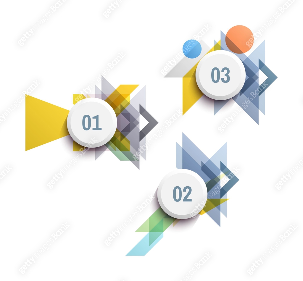 Buttons with numbers on the background of different transparent ...