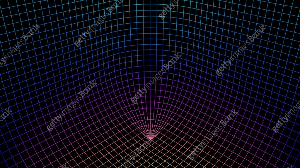 Geometric grid background with neon colored 80s styled mesh. Synthwave ...