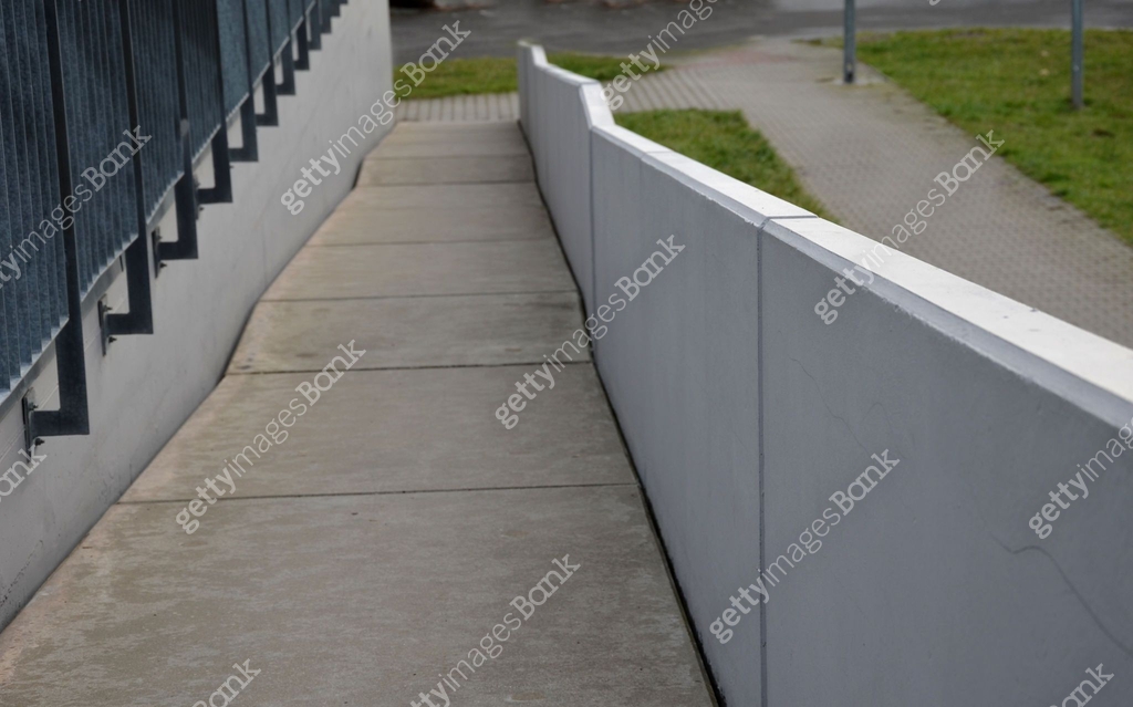wheelchair ramp and stairs on the other side. height differences are ...