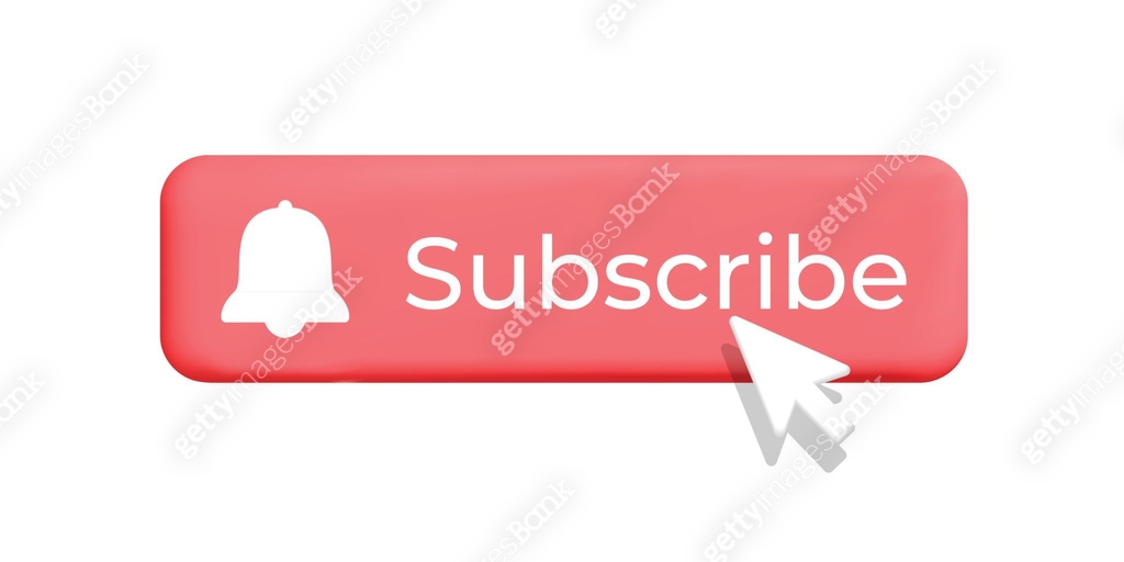 Subscribe Button Rectangle 3d vector arrow computer mouse pointer clicking on red rectangle ...