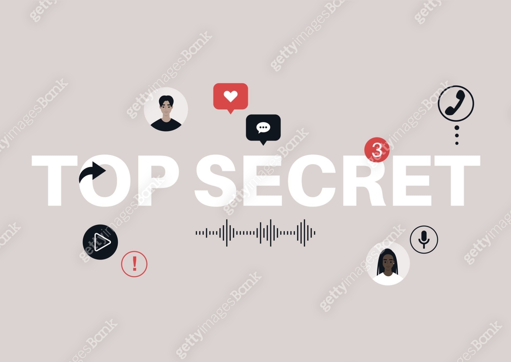 Secret Sign Icon Animation Sharing a top secret, a sign surrounded with icons, indicating a breach ...
