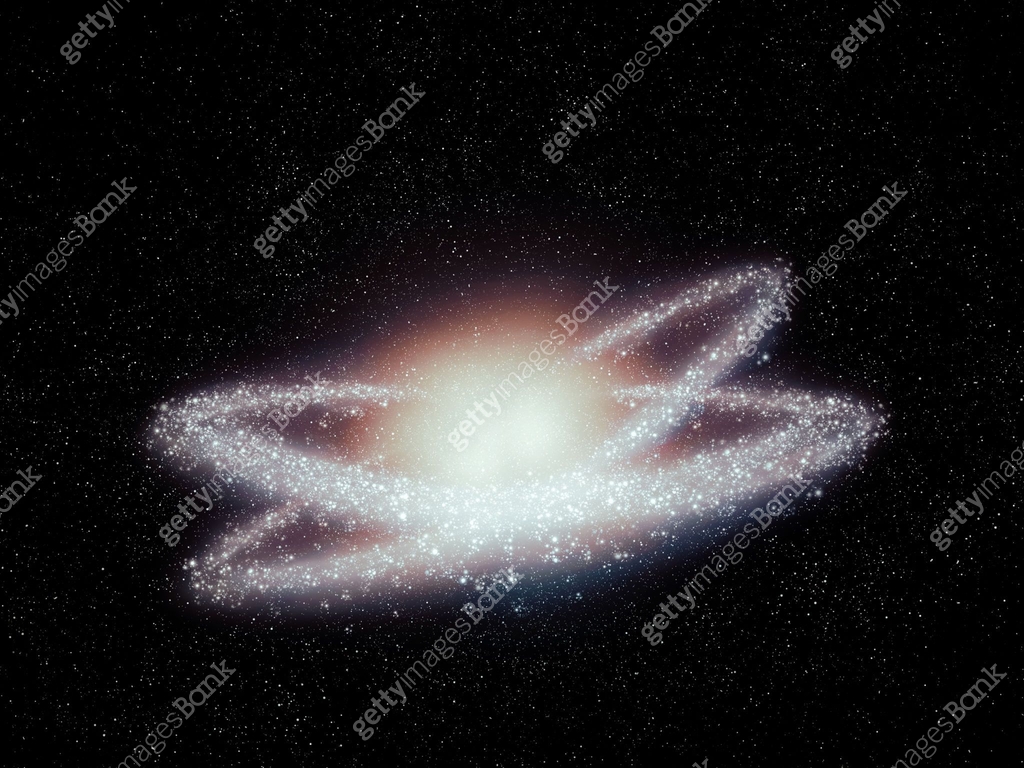 Galaxy in the form of a double ring. Space object in the universe. 이미지 ...