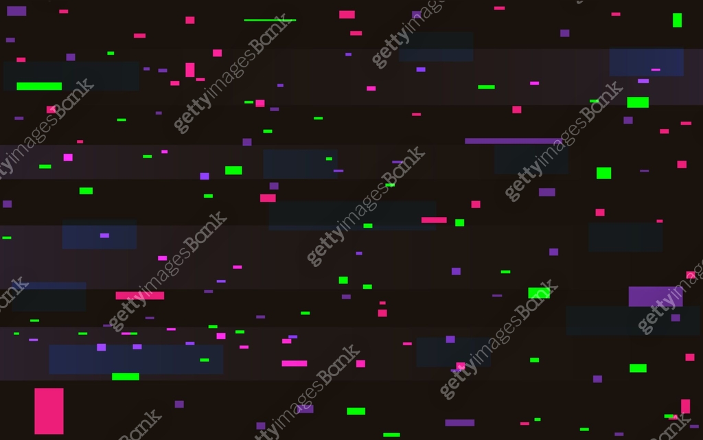 Glitch color pixels. Digital noise effect. Video distortion. Random ...