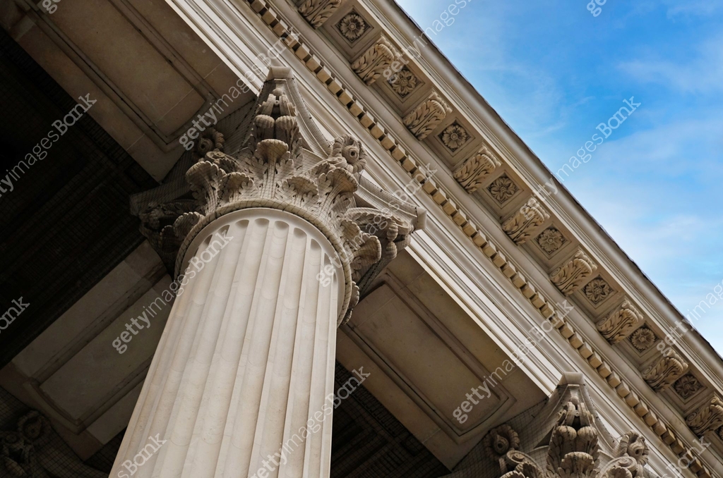 Column Cincture Classic architectural column. Details of architecture of historical ...