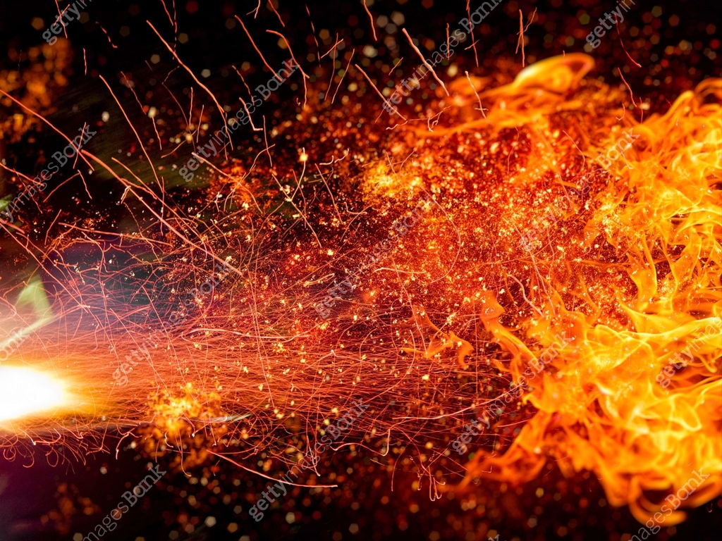Exploding abstract fire flame and black background 이미지 (1472002578 ...