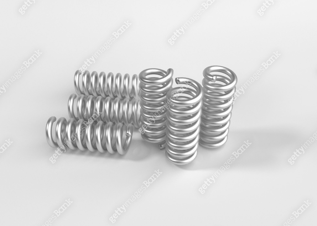 Render Spring spring steel with shadow on white background isolation. 3d render 이미지 ...