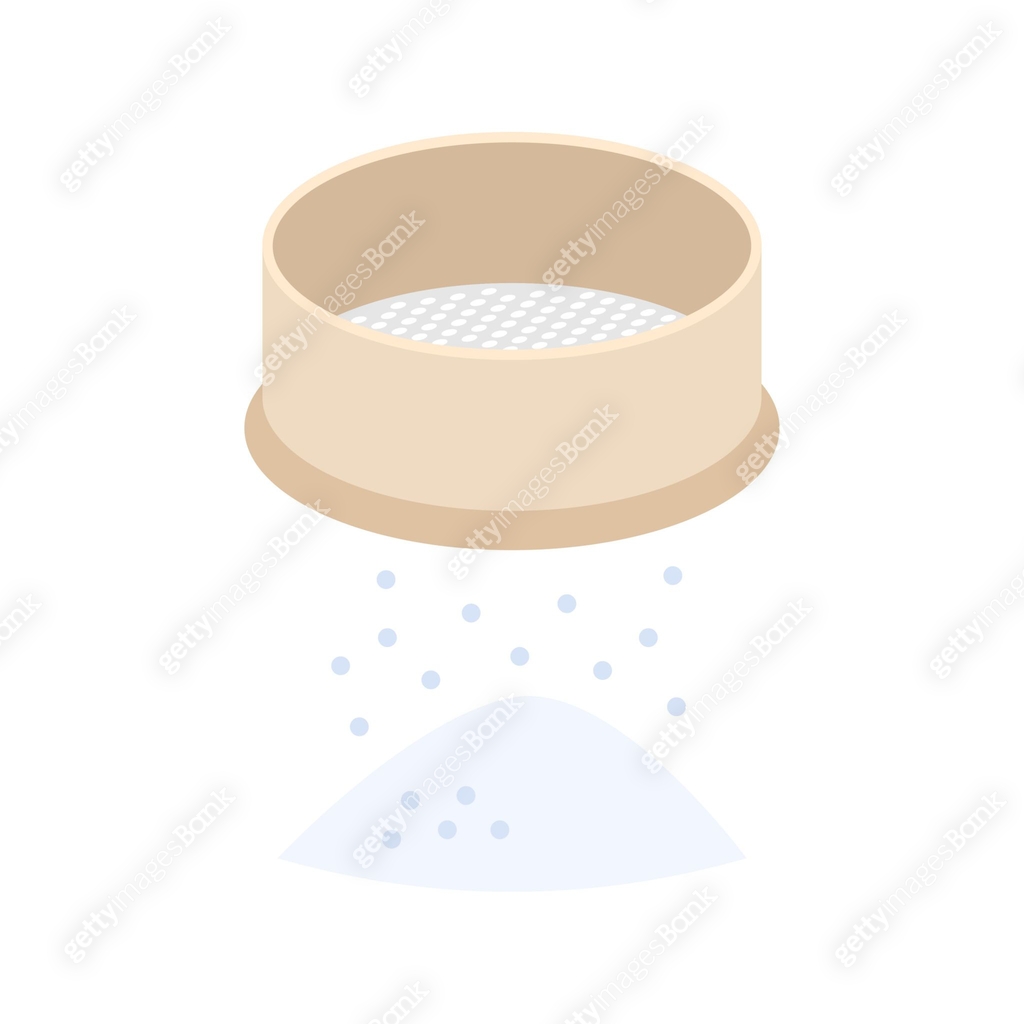 Sifting flour sieve icon. Confectioner sieve flour sifting. 이미지 ...