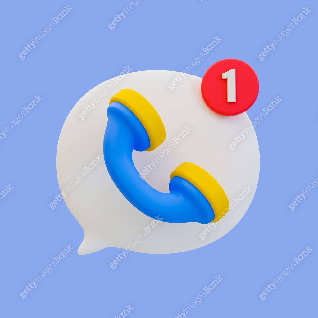 Notify Call Icon 3d minimal missed call notification icon. missed call alert. missed ...