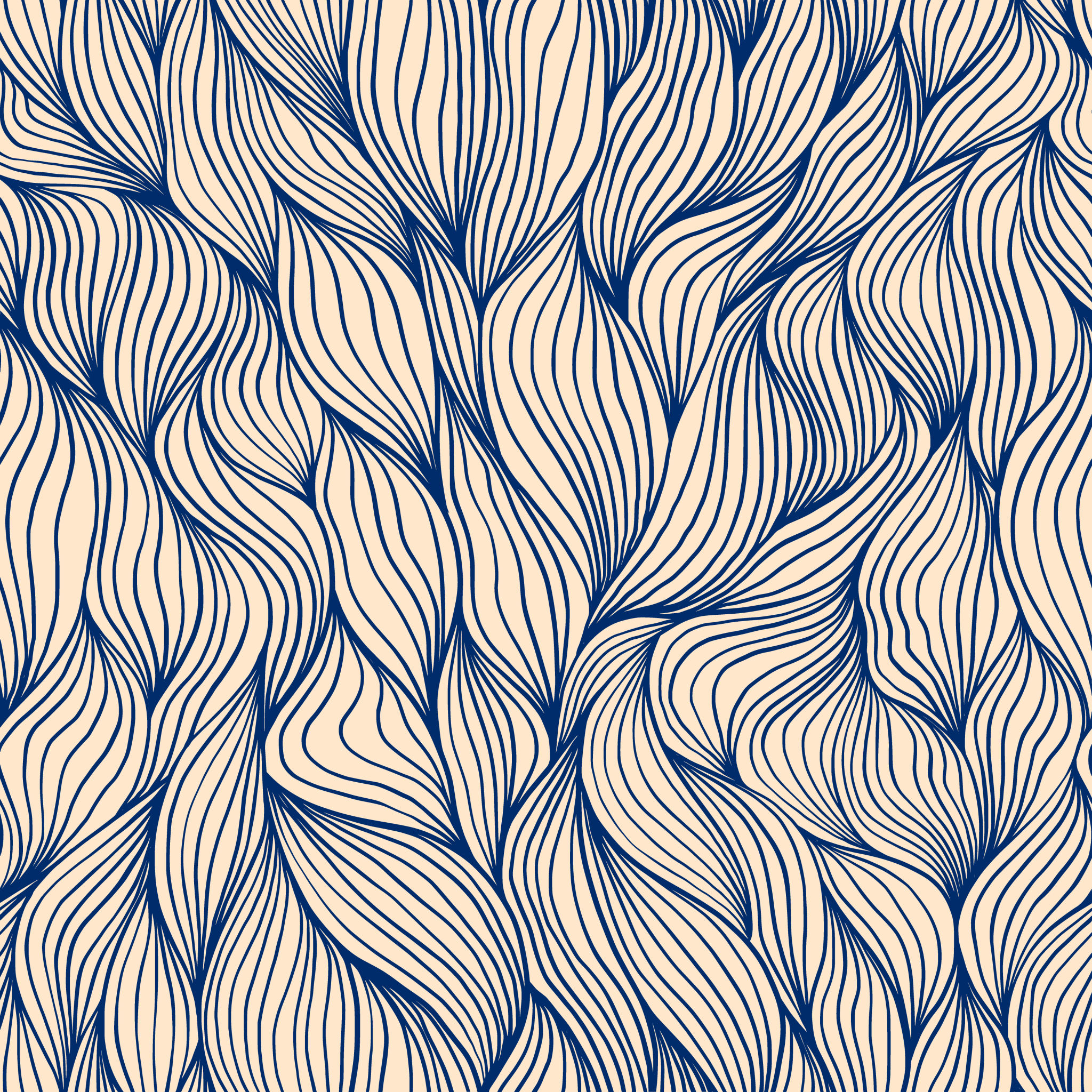 Aestethic Pattern Aesthetic wavy seamless pattern. Delicate hand drawn texture with ...
