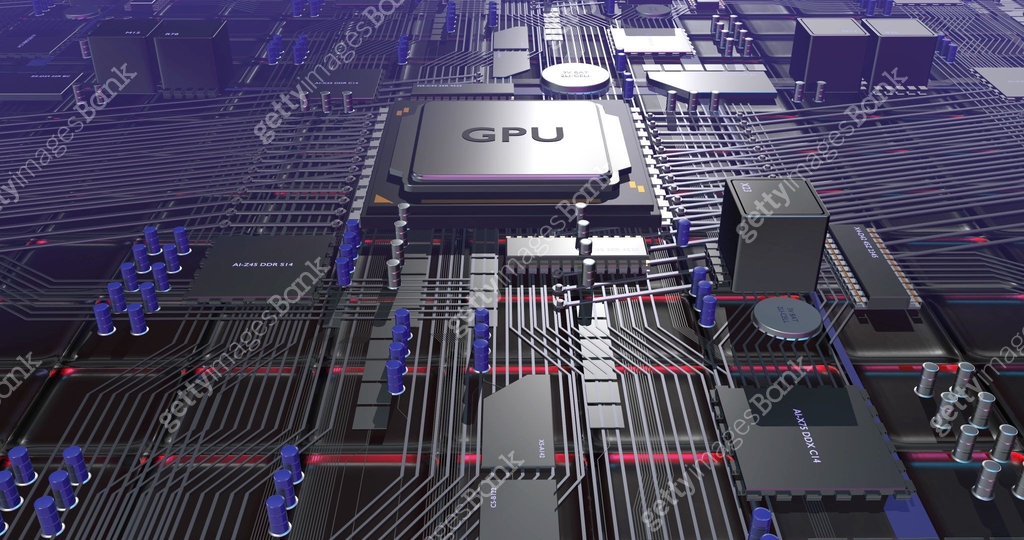 Generic GPU Processor With Motherboard. AI Technology. 이미지 (1458778082 ...