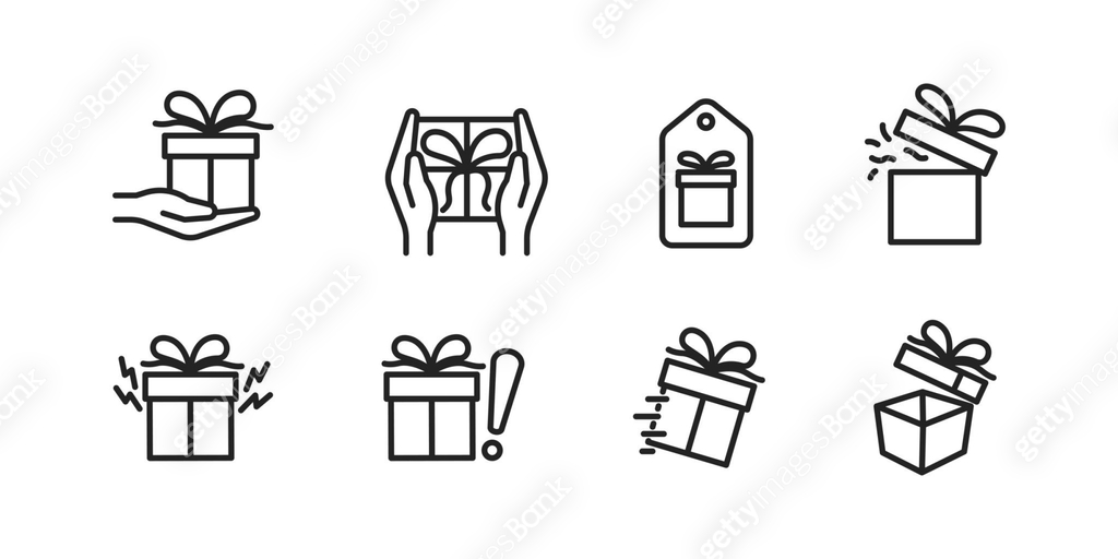 Gift vector icon. Present box, party giftbox celebration package ...