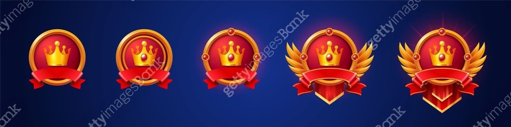 Close Ranks Cartoon Cartoon set of game badges of different rank 이미지 (1476995005) 일러스트, 무료 ...
