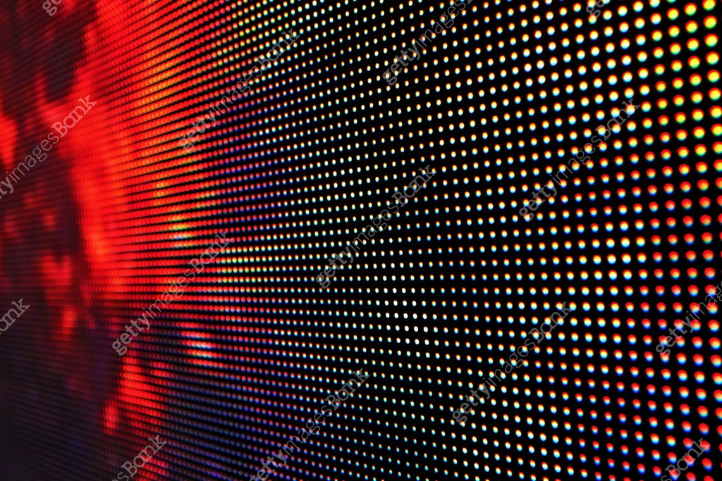 Led Pixel Red Detail of a modern LED sign showing individual pixels in red, white ...