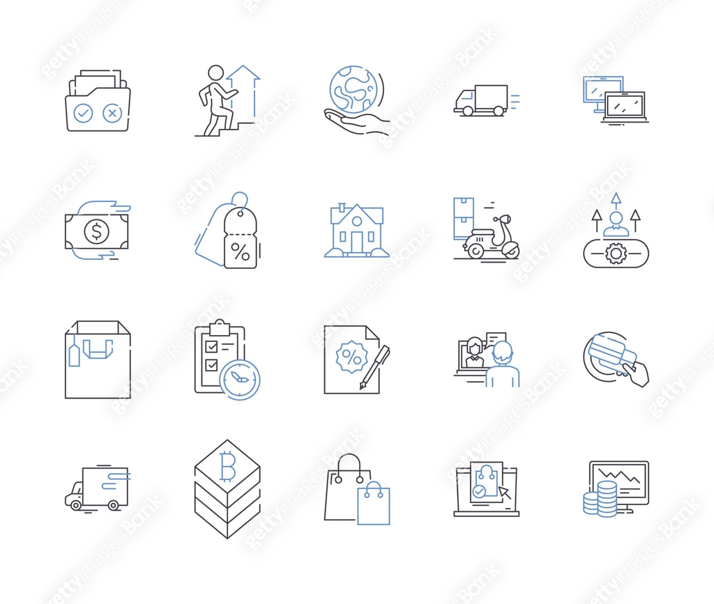 Trade and finace outline icons collection. Finance, Trading, Markets ...