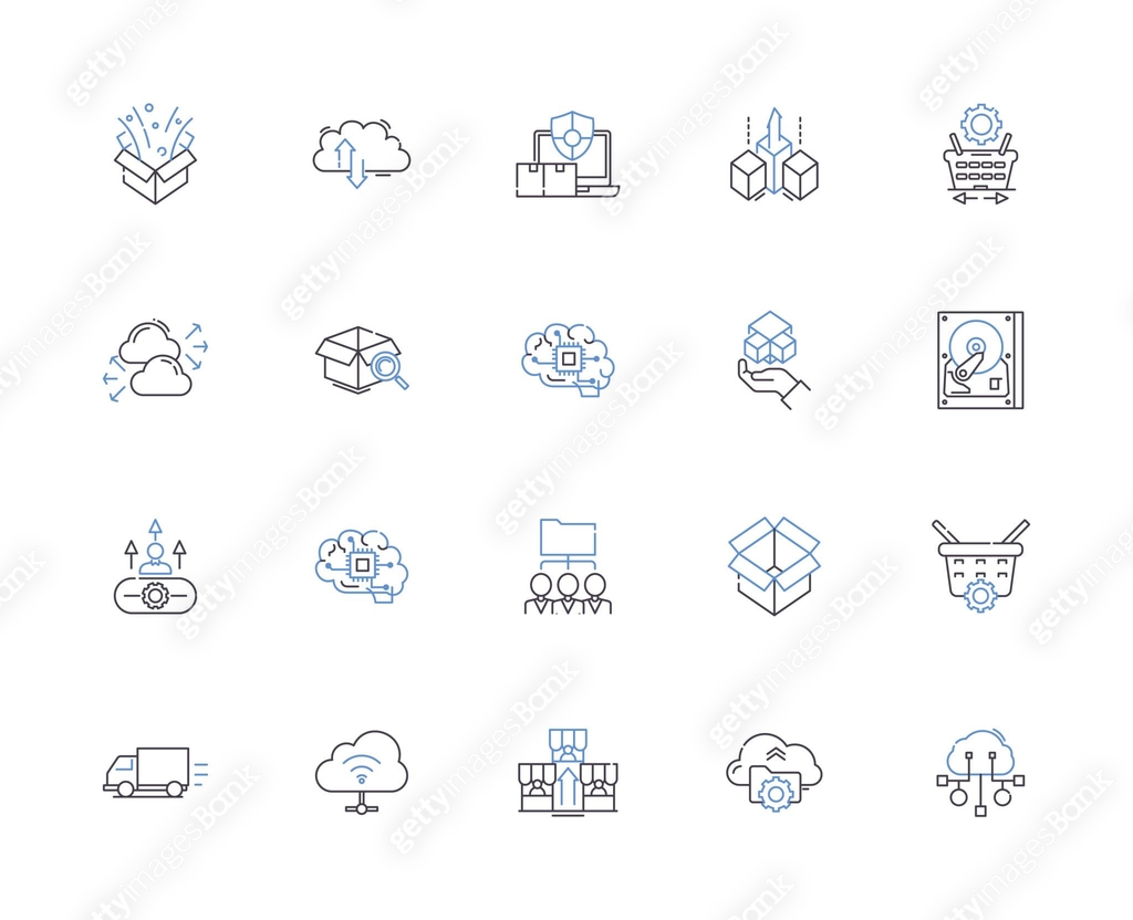 Storage outline icons collection. Storage, Space, Container, Rack ...