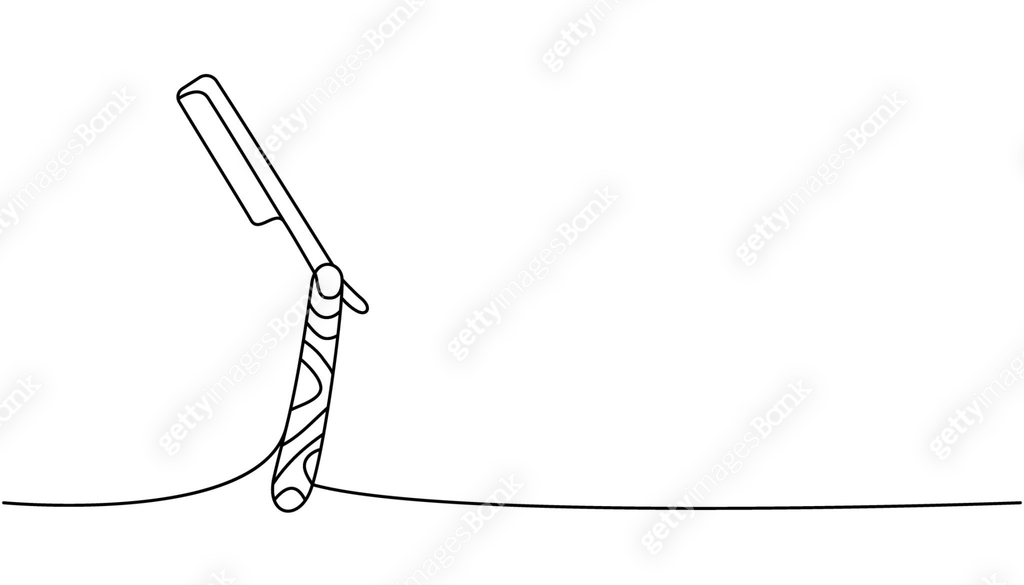 Professional razor, sharp razor blade one line continuous drawing ...