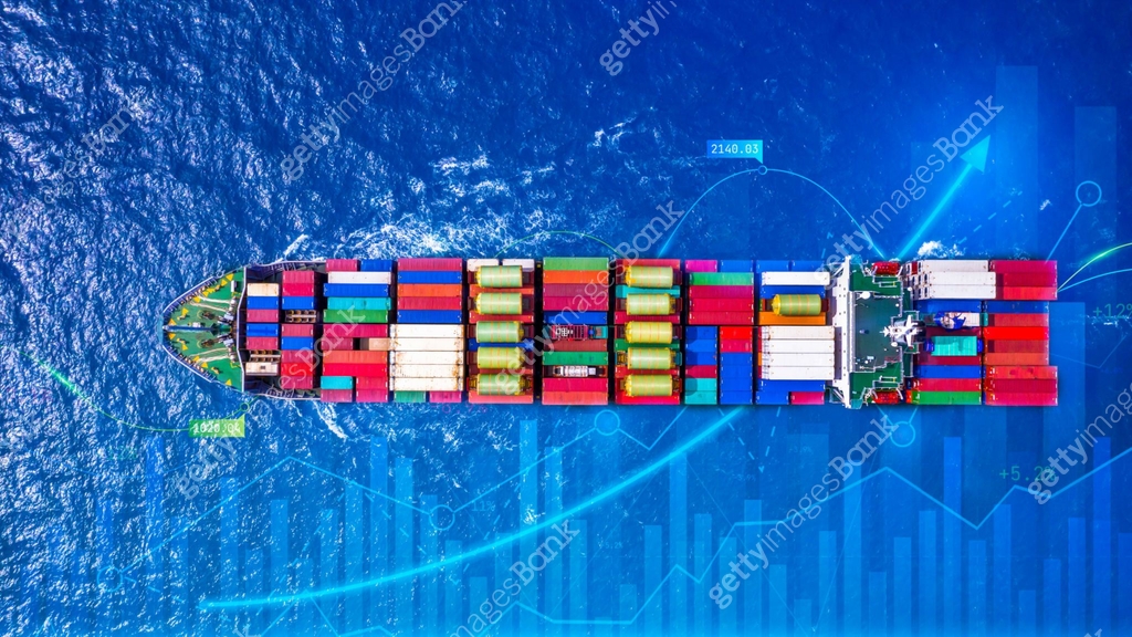 Container cargo ship global business logistics import export freight ...