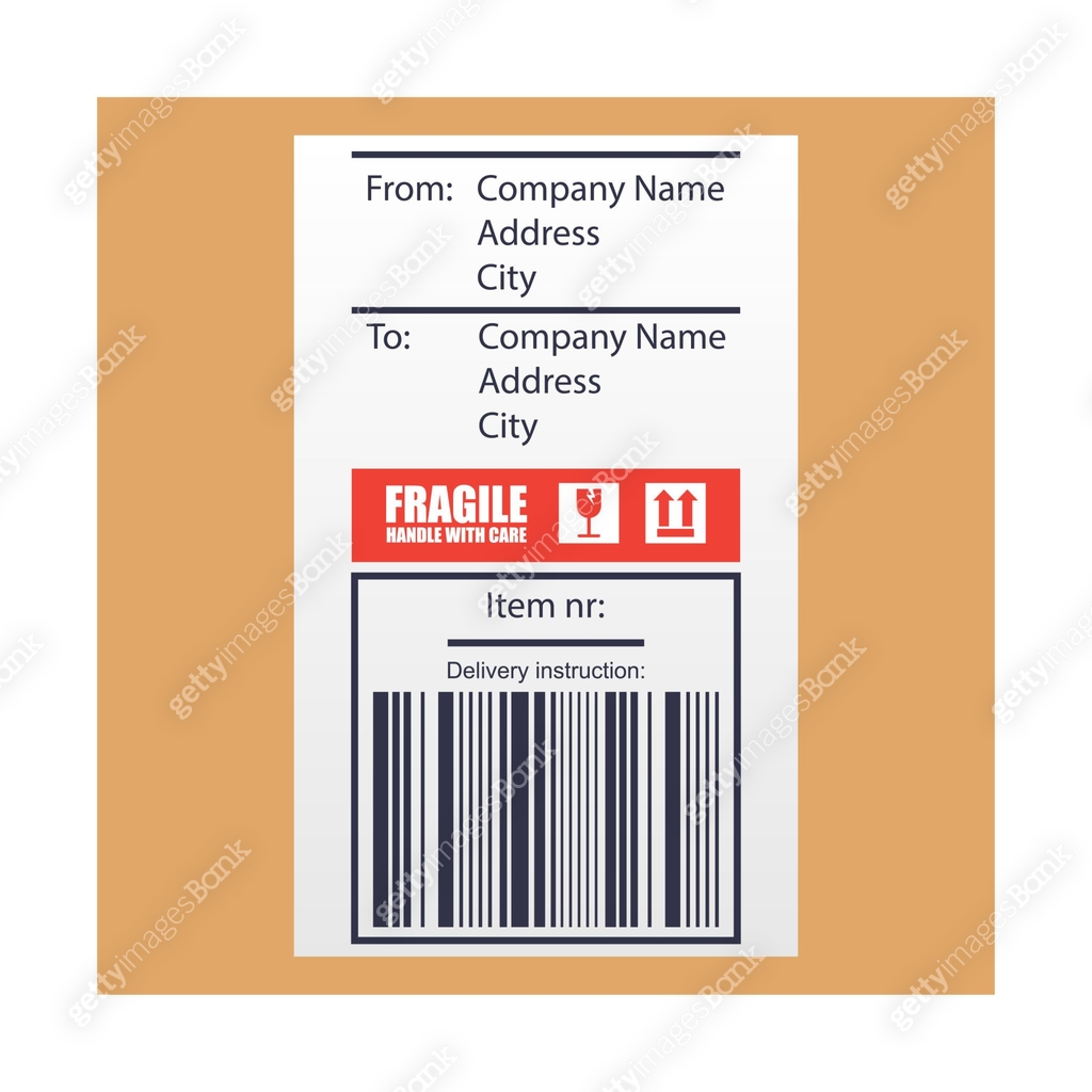 Yes Bar Code. Shipping Label Shipping bar code label sticker for shipping company. vector ...