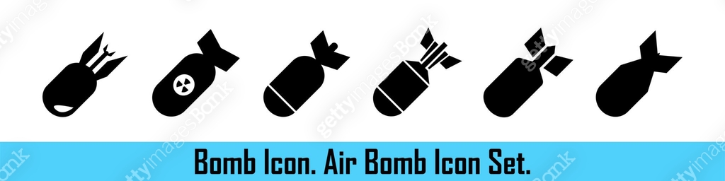 Bomb icon vector set. Differnt bombs. Explosive weapons. Military ...