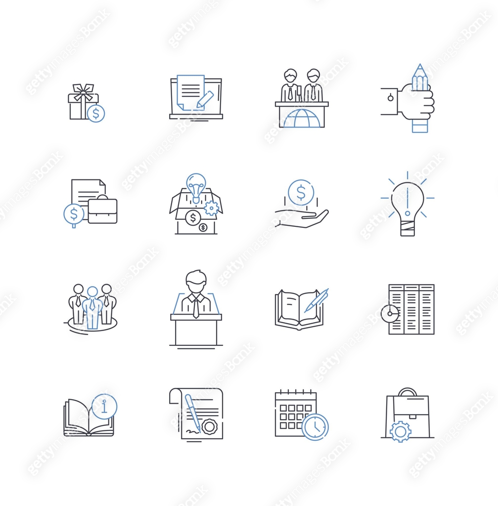 Mergers & acquisitions line icons collection. Consolidation ...