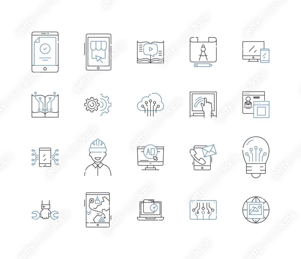 Work and productivity line icons collection. Efficiency, Focus ...