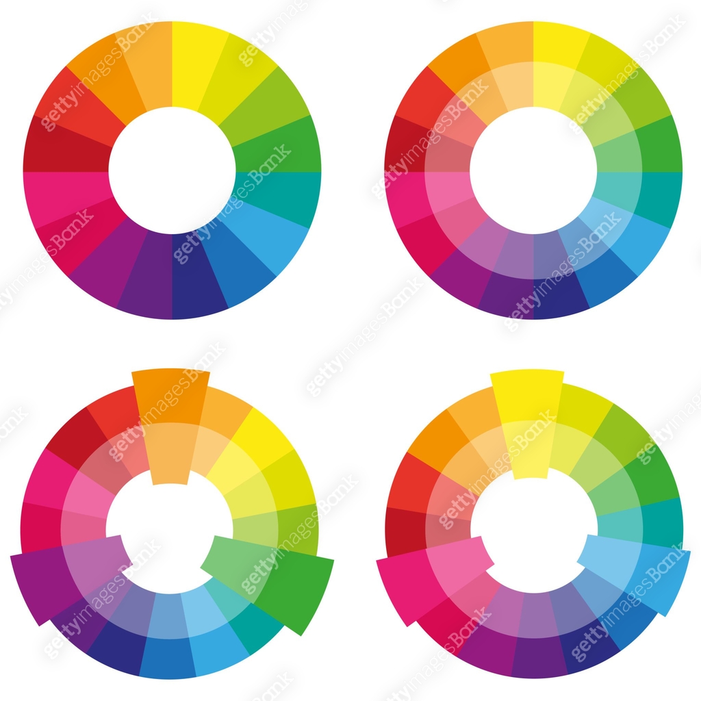 Complementary color wheel flat vector icon for apps and websites ...