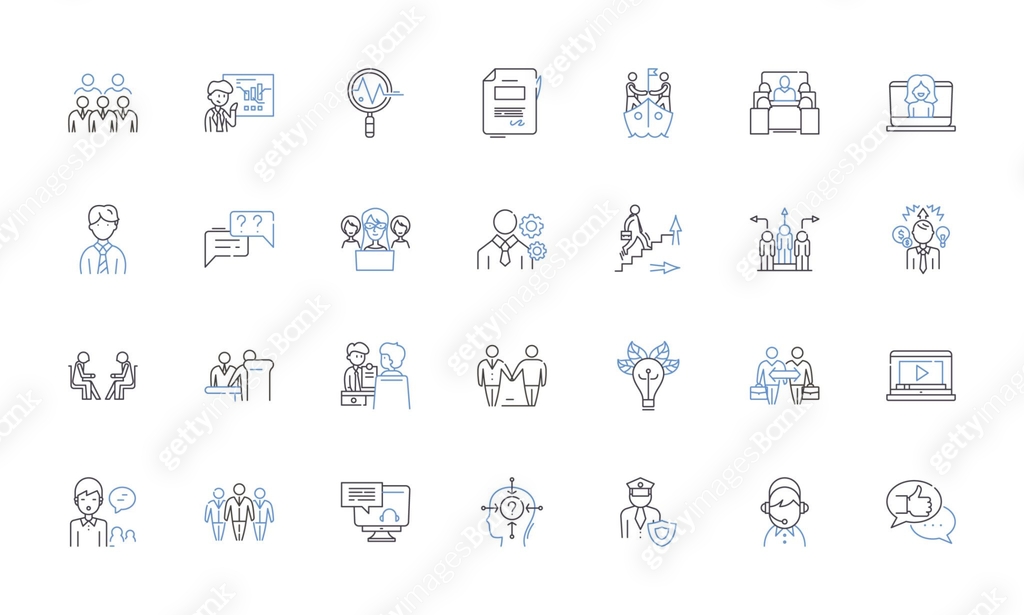 Organizational skills line icons collection. prioritize, efficiency ...